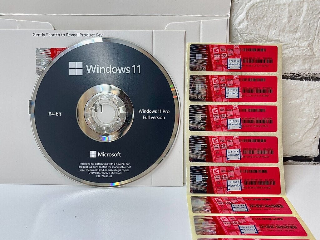 DVD-Box Windows 11 Pro + 10 COA-Aufkleber