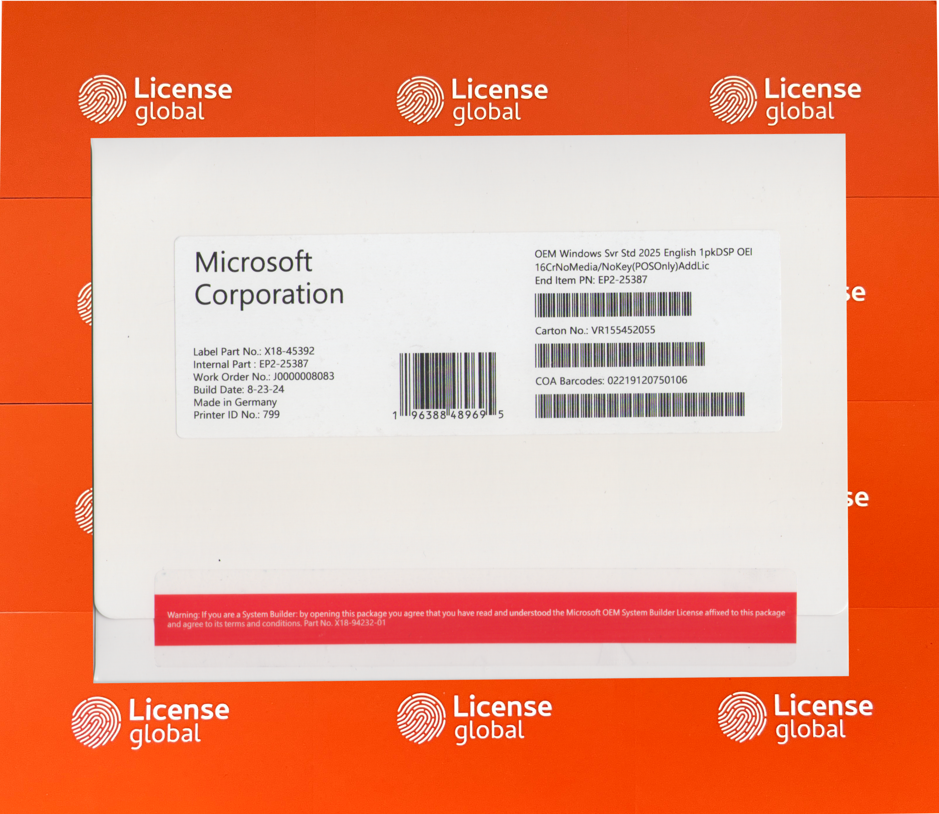 Windows Server Standard 2025 – Lizenzbox hinzufügen