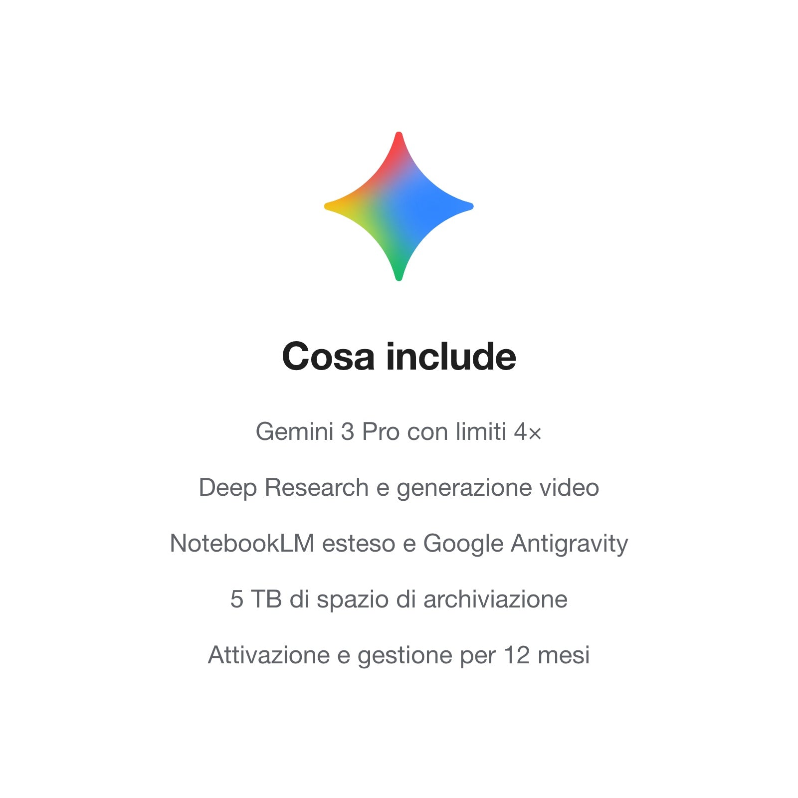 Cosa include Google AI Pro: Gemini 3 Pro 4x, Deep Research, NotebookLM, 5 TB, 12 mesi