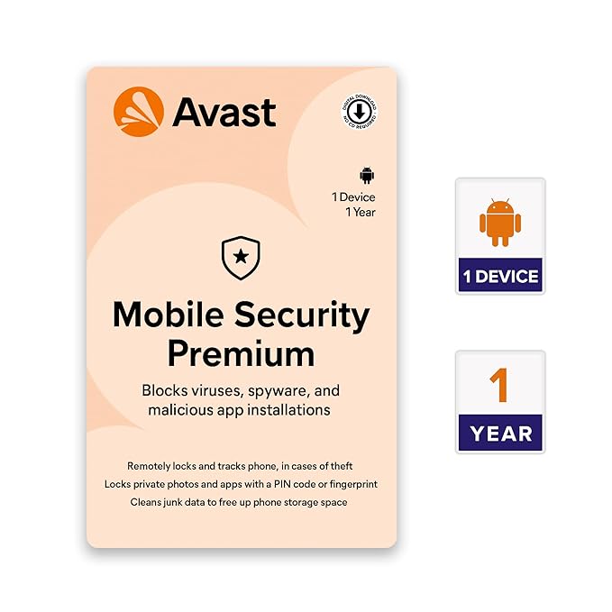 Avast Mobile Security – Premium, 1 Gerät, 1 Jahr