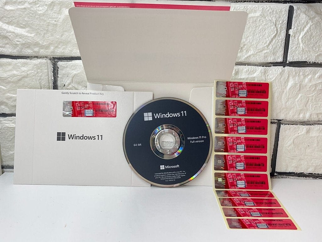 DVD-Box Windows 11 Pro + 10 COA-Aufkleber