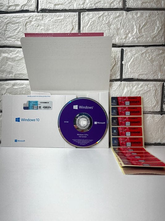 DVD-Box Windows 10 Pro + 10 COA-Aufkleber