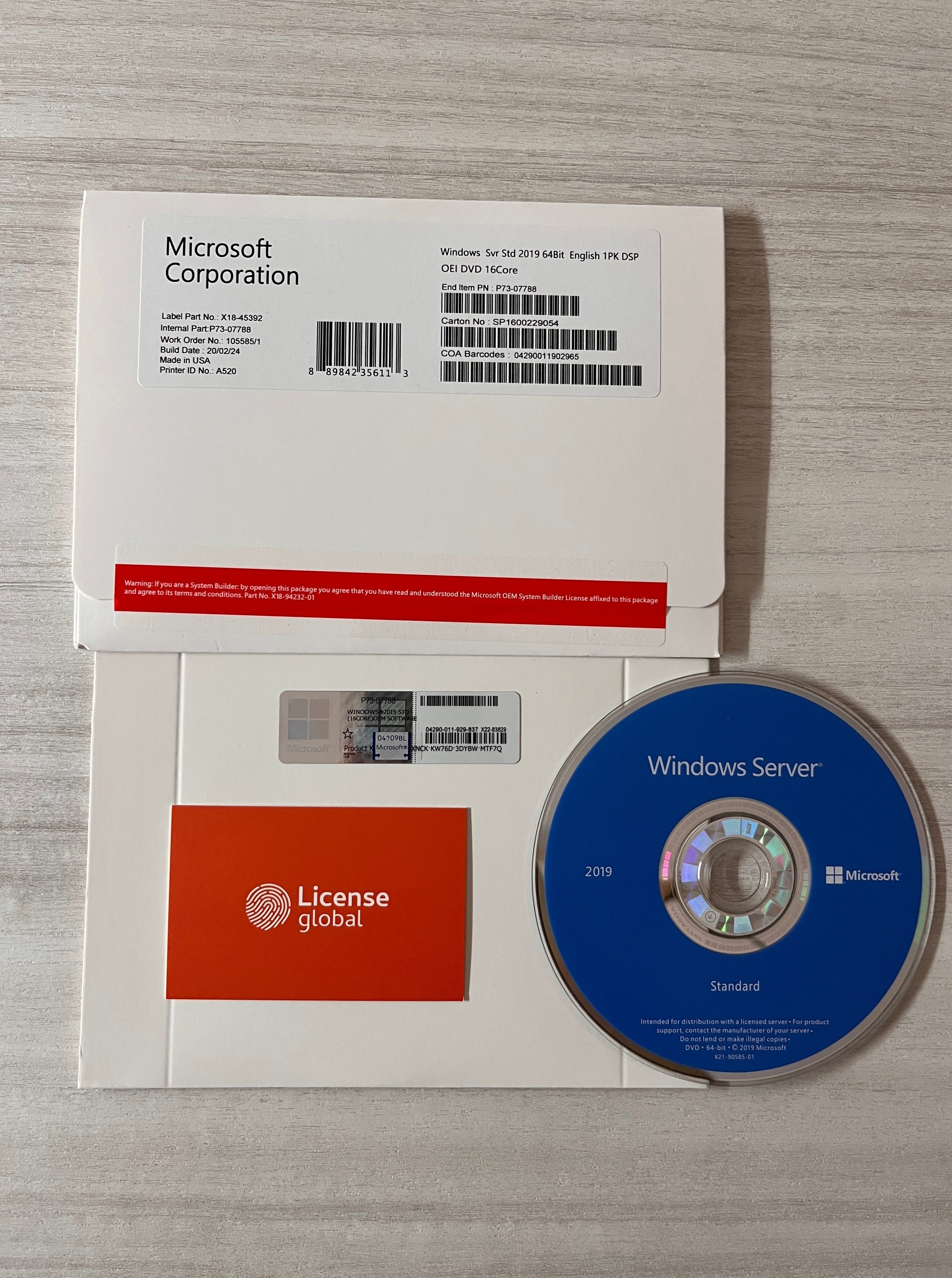 Windows Server 2019 Standard Box