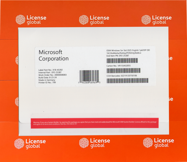 Windows Server Standard 2025 – Lizenzbox hinzufügen