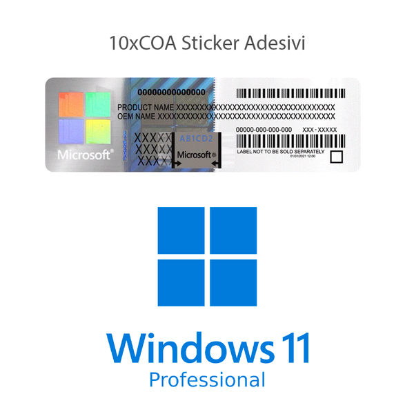 Windows 11 Professional COA-Aufkleber, 10 Stück