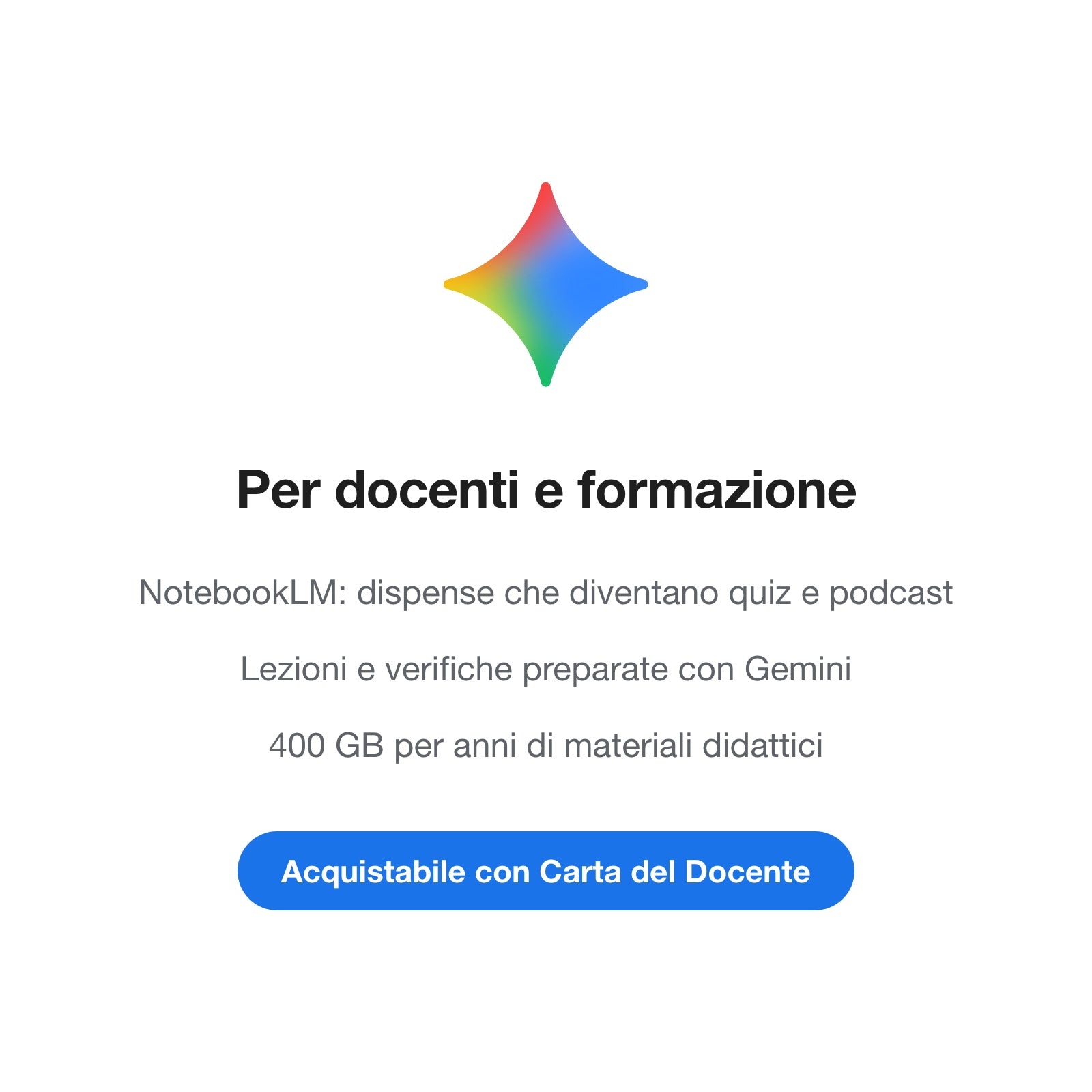 Google AI Plus per docenti: NotebookLM, Gemini, acquistabile con Carta del Docente