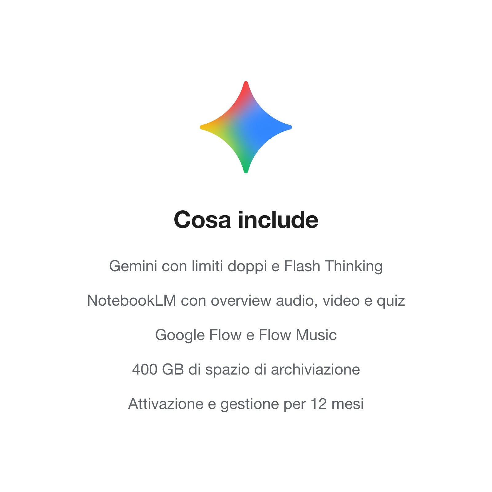 Cosa include Google AI Plus: Gemini 2x, NotebookLM, Flow, 400 GB, 12 mesi